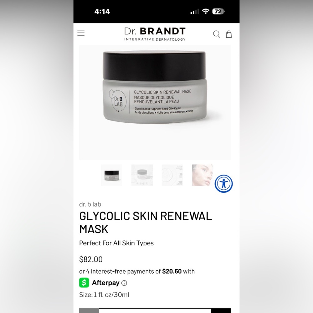 Brand New in Box Glycolic Skin Renewal Mask by Dr. Brandt